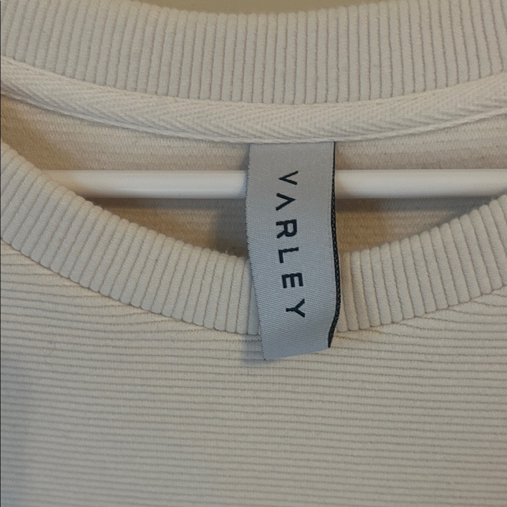 Varley Cream Ribbed Sweatshirt